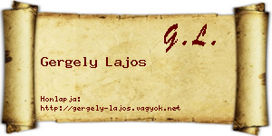 Gergely Lajos névjegykártya